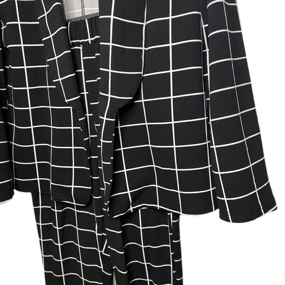 SHIEN Grid Print Blazer & Straight Leg Pants Set - Picture 2 of 5